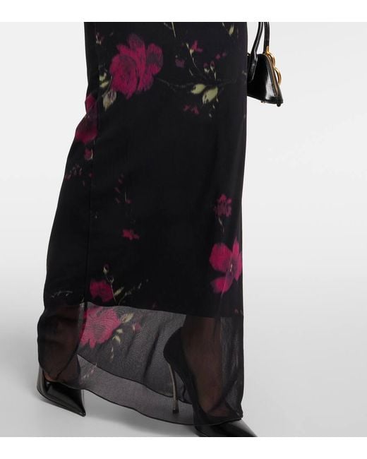 Blumarine Blue Printed Tulle Gown