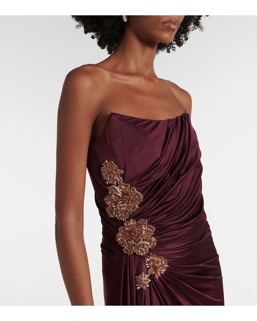Costarellos Purple Verzierte Robe Milia