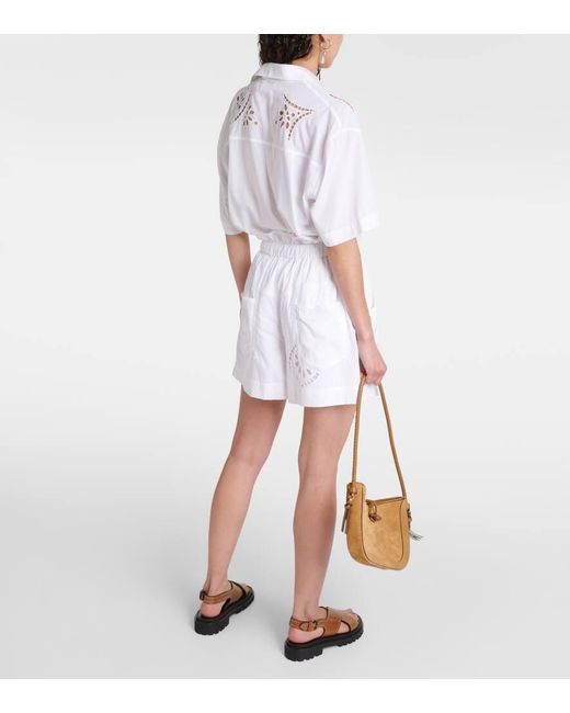 Isabel Marant White Hidea Broderie Anglaise Shorts