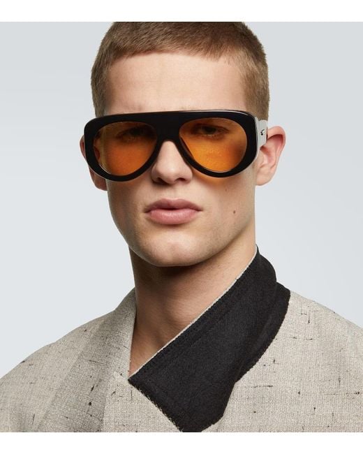 Bottega Veneta Brown Osservatorio Aviator Sunglasses for men