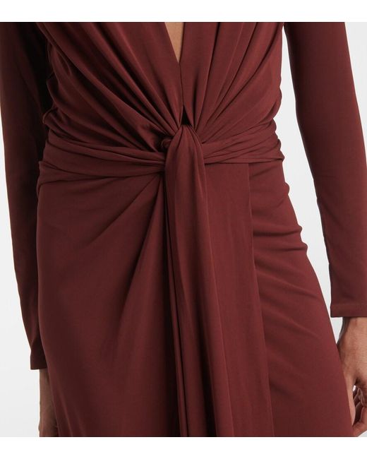 Johanna Ortiz Red Finding Yourself Draped Jersey Maxi Dress