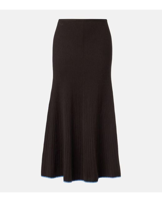Proenza Schouler Black Label Carly Ribbed-Knit Midi Skirt