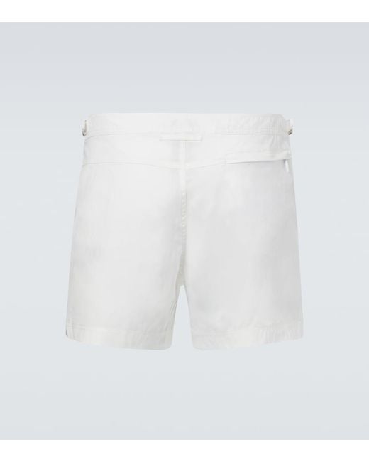 Tom Ford White Logo Swim Trunks for men