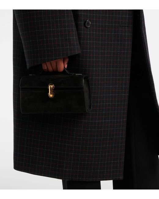 SAVETTE Black Tote Bag Symmetry Aus Veloursleder