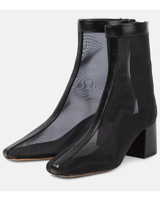 Souliers Martinez Black Firme 50 Leather-trimmed Ankle Boots