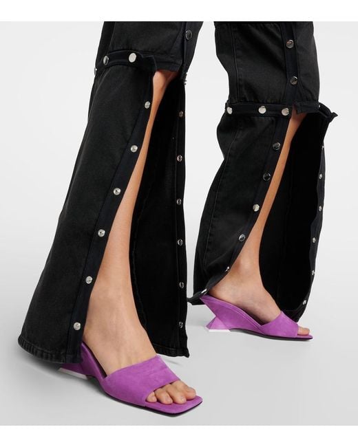 The Attico Purple Cheope 60 Suede Mules