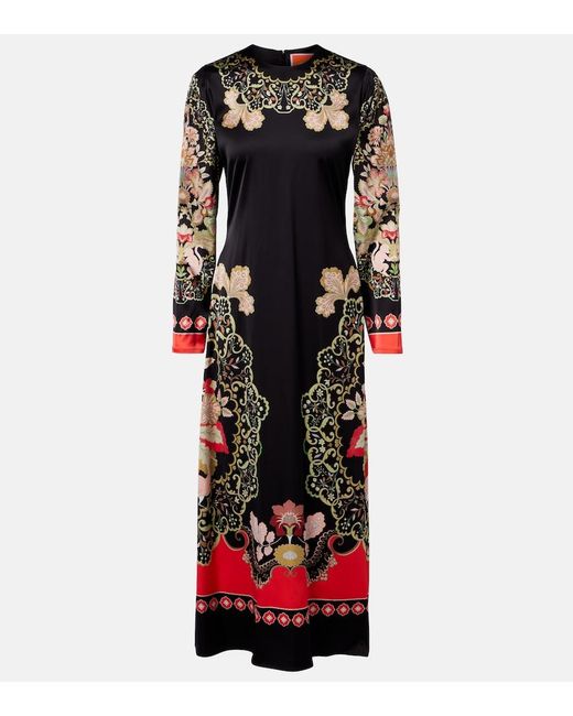 LaDoubleJ Black Cornucopia Placee Ruffled Midi Dress