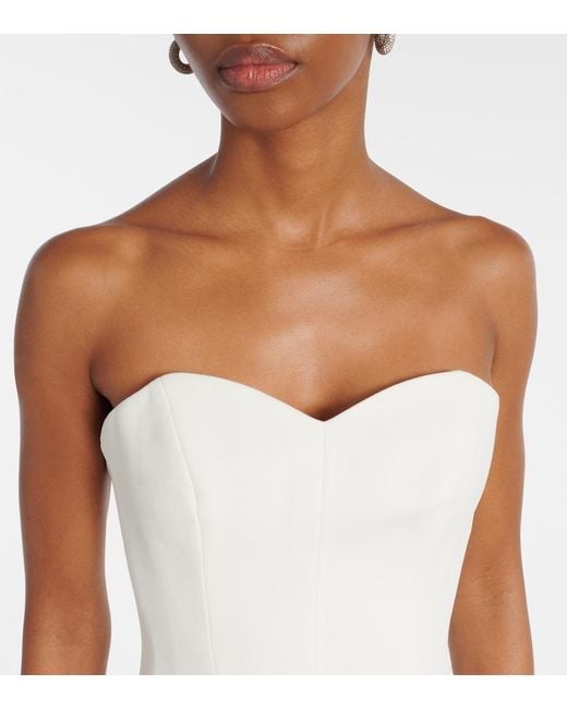 Alex Perry White Draped Crepe Jersey Corset Dress