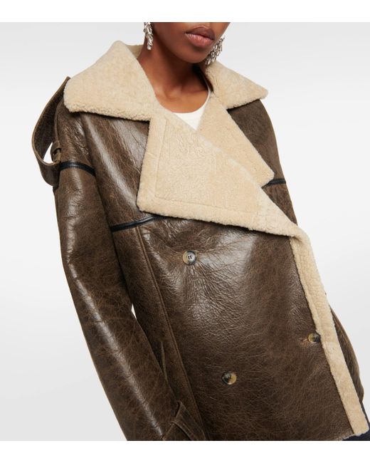 Manteau Jordan en cuir et shearling The Mannei en coloris Brown