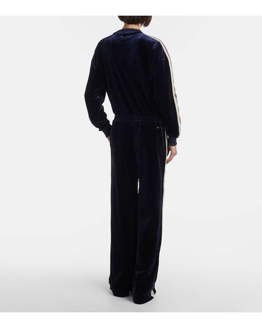 The Upside Blue Monaco Freya High-Rise Velour Sweatpants