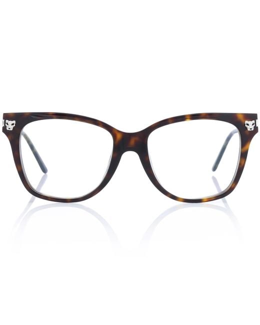 Lunettes rectangulaires Panthère de Cartier Cartier en coloris Marron | Lyst