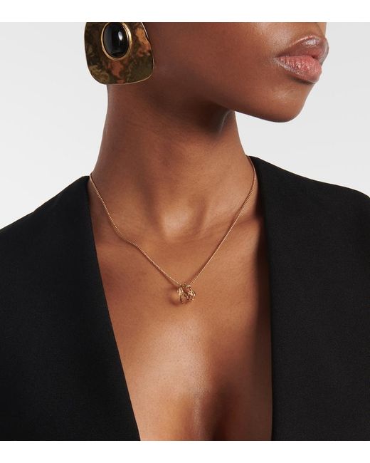 Saint Laurent White Cassandre Necklace