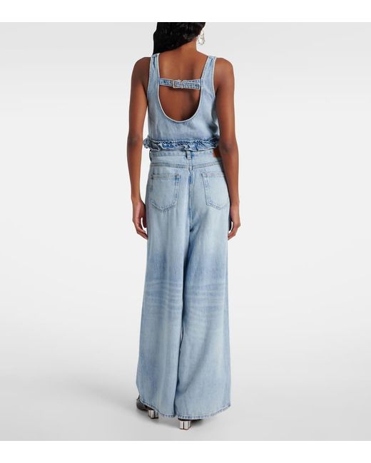 Ganni Blue Mid-Rise Wide-Leg Jeans