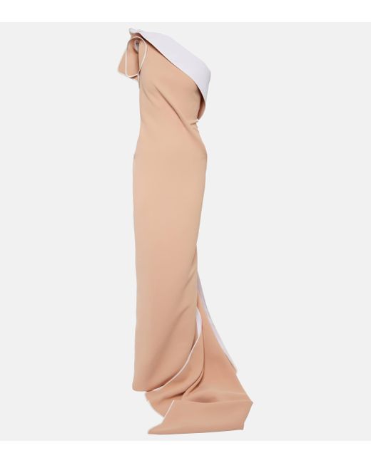 Maticevski Natural Instrumental One-shoulder Gown