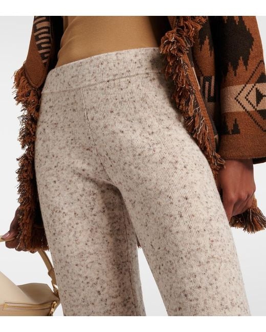 Alanui Natural Dreamscape Fringed Wool-Blend Pants
