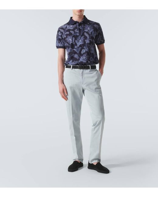 Pantalones chinos de algodon en jacquard Etro de hombre de color Blue