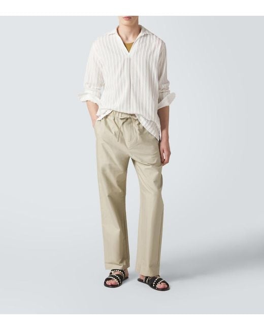 Frescobol Carioca Natural Rocha Cotton Twill Wide-Leg Pants for men