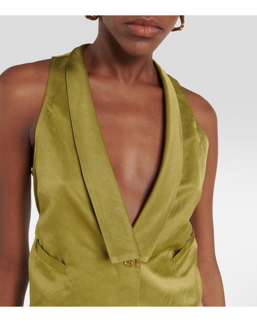 Dorothee Schumacher Green Slouchy Coolness Hemp-Blend Vest