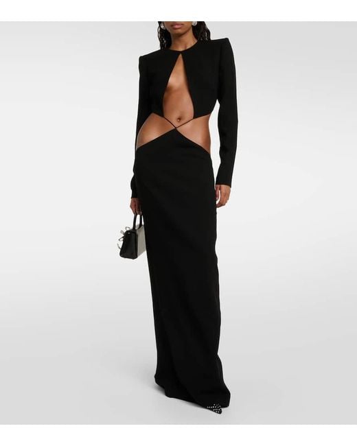 Robe Longue En Crepe Monot en coloris Black