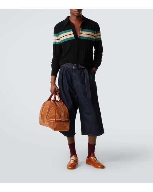 Dries Van Noten Striped Polo Sweater in Black for Men | Lyst Canada