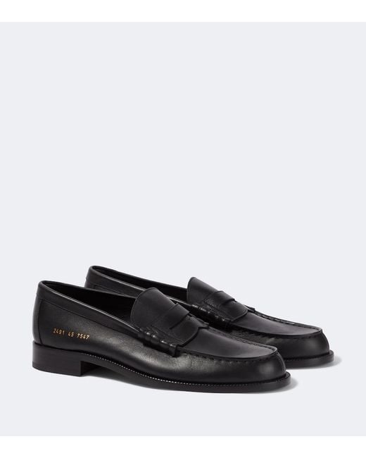 Common Projects Black Leather Penny Loafers for men