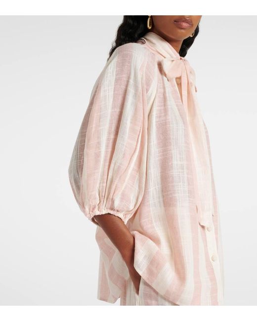 Blusa Acacia Con Lazada A Rayas Zimmermann de color Natural