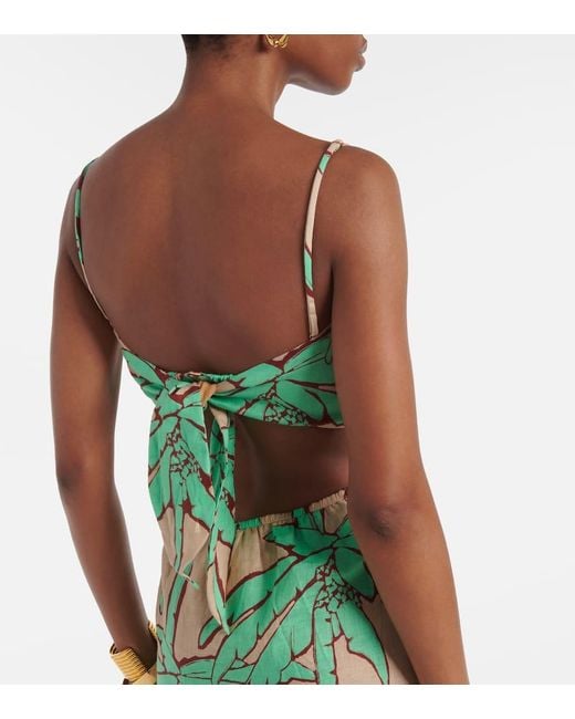 Robe Longue Beach Harmony En Lin Johanna Ortiz en coloris Green