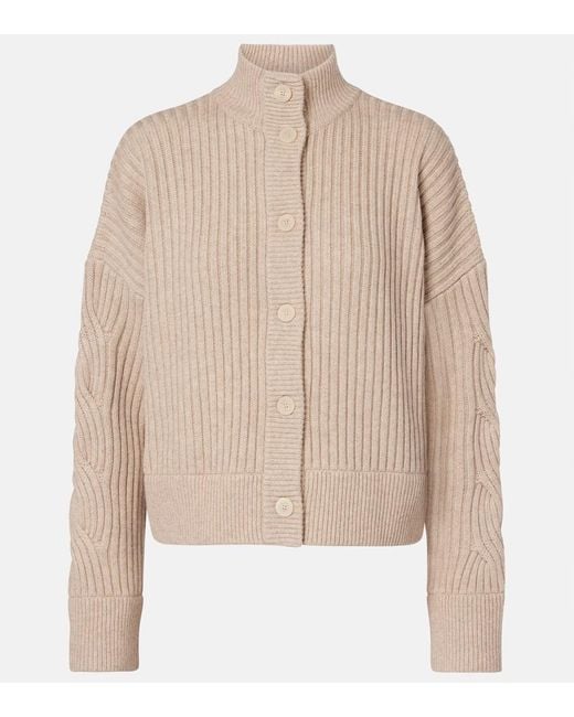 Max Mara Natural Afelio Wool And Cashmere Cardigan