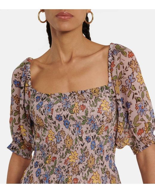 Robe Estelle En Crepe A Fleurs Velvet en coloris Multicolor