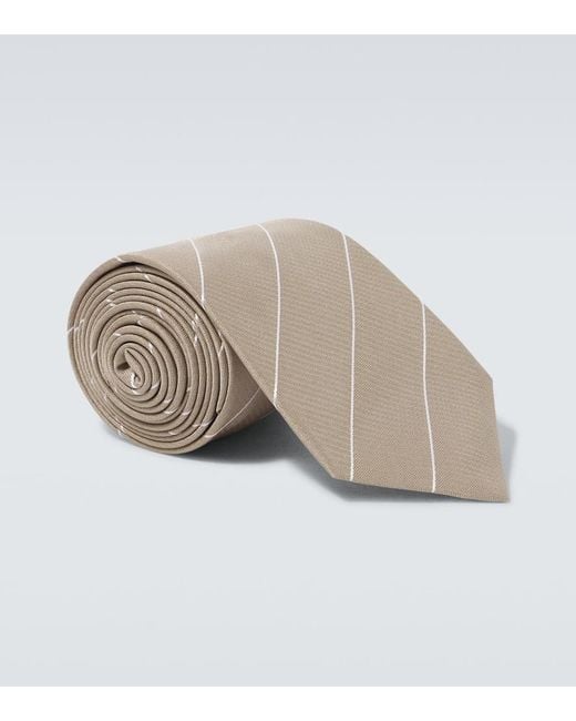 Cravate Rayee En Soie Saint Laurent pour homme en coloris Natural