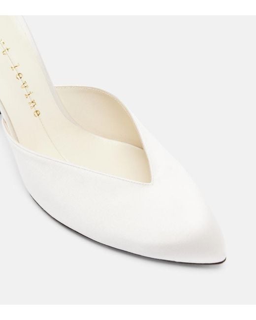 Herbert Levine White Sitting Pretty Satin Mules