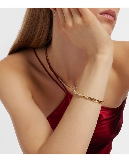 Suzanne Kalan Metallic Armband aus 18kt Gelbgold mit Diamanten