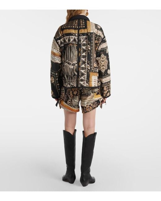 Isabel Marant Black Granger Printed Cotton Bomber Jacket