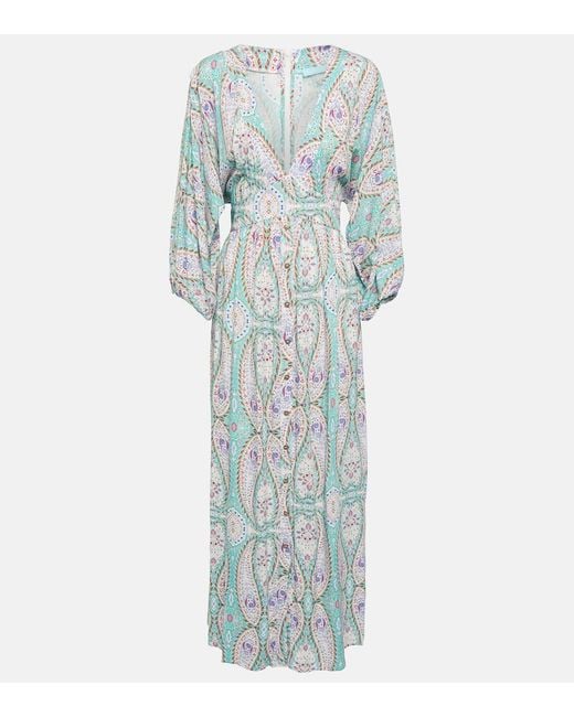 Melissa Odabash Blue Seline Paisley Maxi Dress