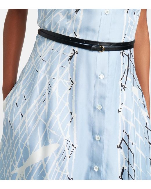 Altuzarra Blue Kiera Printed Silk Shirt Dress