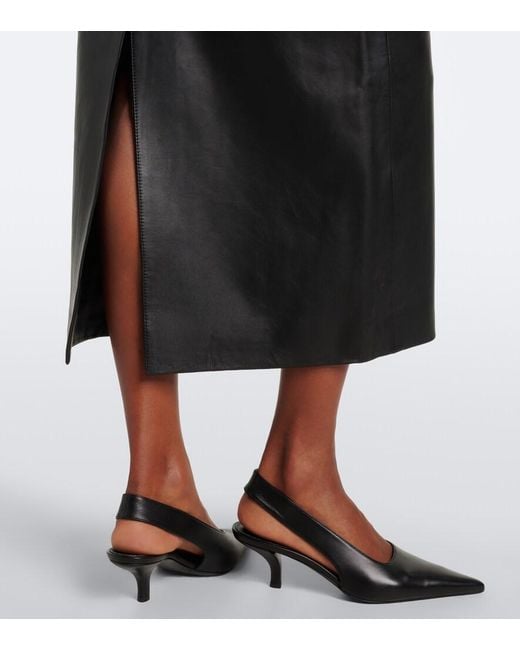 Rohe Black Leather Pencil Skirt