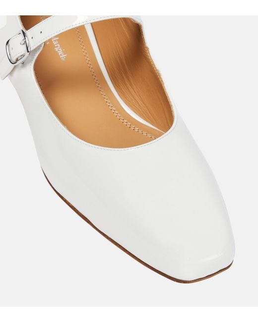 Maison Margiela White Patent Leather Mary Jane Shoes
