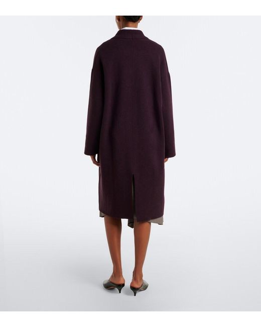 Jardin Des Orangers Purple Wool And Cashmere Coat