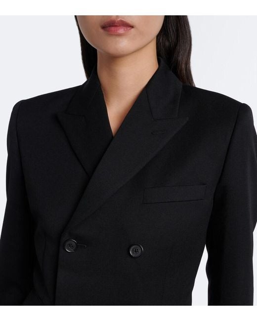 Nili Lotan Black Noah Double-Breasted Virgin Wool Blazer