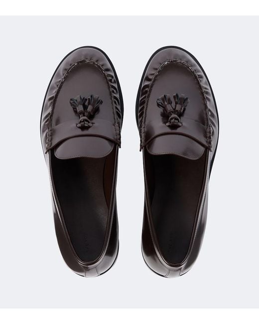 The Row Black Classic Leather Loafers for men