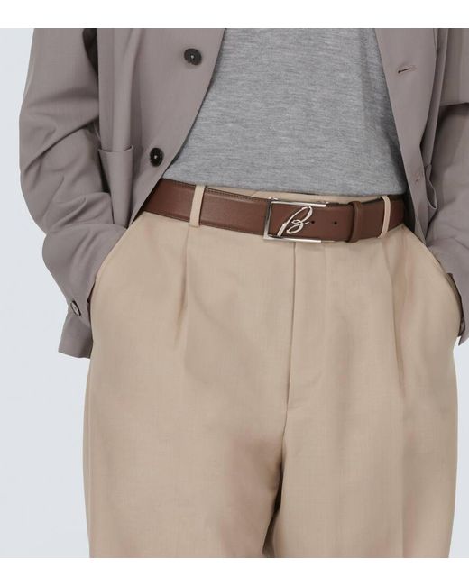 Cinturon de piel Brioni de hombre de color Brown