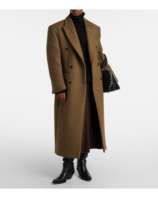 Rohe Natural Double-Breasted Alpaca And Wool-Blend Coat
