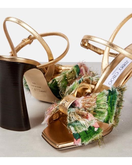 Jimmy Choo Sandalen Annika 95 Aus Metallic-Leder