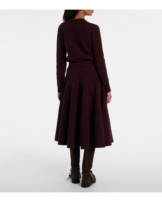 Bottega Veneta Purple Knot Knitted Midi Skirt