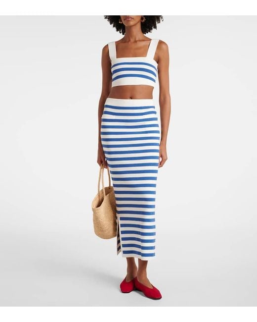 Falda Tubo Ari A Rayas Posse de color Blue