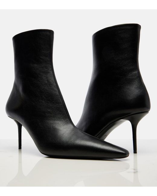 Saint Laurent Black Ashley Leather Ankle Boots