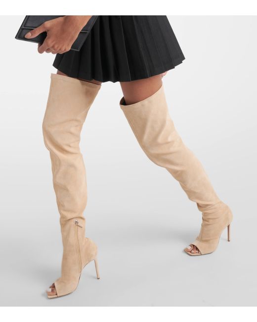 Paris Texas Natural Amanda Suede Over-the-knee Boots