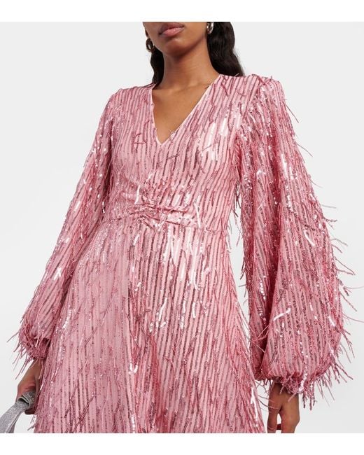 Abito Lungo Con Paillettes di ROTATE BIRGER CHRISTENSEN in Pink