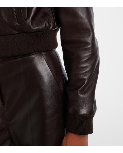 Dorothee Schumacher Black Sleek Statement Cropped Leather Jacket