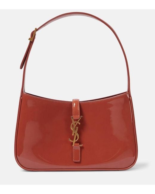 Saint Laurent Red Le 5 A 7 Patent Leather Shoulder Bag